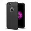 Microsonic Apple Iphone 6 Plus Kılıf Deri Dokulu Silikon Siyah