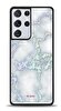 Dafoni Hologram Samsung Galaxy S21 Ultra Beyaz Mermer Desenli Kılıf