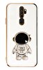 Eiroo Astronot Oppo A5 2020 / A9 2020 Standlı Beyaz Silikon Kılıf