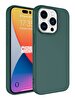 Eiroo Lansman Iphone 15 Pro Max Koyu Yeşil Silikon Kılıf