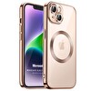 Microsonic Apple Iphone 14 Kılıf Magsafe Luxury Electroplate Rose Gold