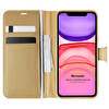 Microsonic Apple Iphone 11 Kılıf Delux Leather Wallet Gold