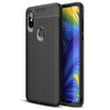 Microsonic Xiaomi Mi Mix 3 Kılıf Deri Dokulu Silikon Siyah