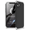 Microsonic Apple Iphone 12 Kılıf Double Dip 360 Protective Siyah Gri