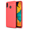 Microsonic Samsung Galaxy A30 Kılıf Deri Dokulu Silikon Kırmızı