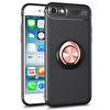 Microsonic Apple Iphone Se 2022 Kılıf Kickstand Ring Holder Siyah Rose