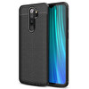 Microsonic Xiaomi Redmi Note 8 Pro Kılıf Deri Dokulu Silikon Siyah
