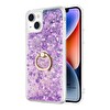 Microsonic Apple Iphone 14 Kılıf Glitter Liquid Holder Mor