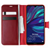 Microsonic Huawei Y7 Prime 2019 Kılıf Delux Leather Wallet Kırmızı