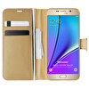 Microsonic Samsung Galaxy Note 5 Kılıf Delux Leather Wallet Gold