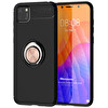 Microsonic Huawei Y5p Kılıf Kickstand Ring Holder Siyah Rose