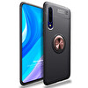 Microsonic Huawei Y9s Kılıf Kickstand Ring Holder Siyah Rose