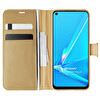 Microsonic Oppo A52 Kılıf Delux Leather Wallet Gold