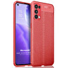 Microsonic Oppo Reno 5 5g Kılıf Deri Dokulu Silikon Kırmızı