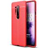Microsonic Oneplus 8 Pro Kılıf Deri Dokulu Silikon Kırmızı