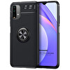Microsonic Xiaomi Redmi Note 9 4g Kılıf Kickstand Ring Holder Siyah