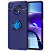 Microsonic Xiaomi Redmi Note 9t Kılıf Kickstand Ring Holder Lacivert