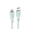 Omars USB-C to MFI Lightning iPhone Silikon PD Yeşil Hızlı Şarj Kablosu