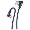 Linktech K594 USB - Type-C 3A 150 CM Mavi Gaming Metal Başlı Şarj Kablosu