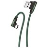 Linktech K594 USB - Type-C 3A 150 CM Yeşil Gaming Metal Başlı Şarj Kablosu