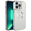 Gpack Apple iPhone 11 Pro Kılıf Logo Gösteren Kamera Korumalı Silikon Gümüş