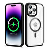 Gpack Apple iPhone 14 Pro Max Kılıf Ege Transparan Wireless Şarj Özellikli Buttom Magsafe Silikon Si
