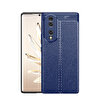 Gpack Huawei Honor Y70 Kılıf Niss Silikon Deri Görünümlü Lacivert