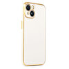Gpack Apple iPhone 14 Kılıf Bark Parlak Silikon Renkli Kenarları Rose Beyaz