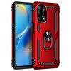 Microsonic Oppo A74 4g Kılıf Military Ring Holder Kırmızı
