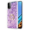 Microsonic Xiaomi Redmi 9t Kılıf Glitter Liquid Holder Mor