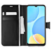 Microsonic Oppo A15s Kılıf Delux Leather Wallet Siyah