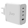 Juo 100W 4 Portlu USB-C + USB-A GaN Şarj Aleti iPhone & Macbook & Notebook Uyumlu PD Type-C Hızlı Şarj Cihazı Beyaz