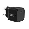 Juo 20 W GaN USB-C Şarj Aleti iPhone - iPad - Android Uyumlu PD QC4.0 Type-C Siyah Hızlı Şarj Cihazı