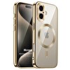 Microsonic Apple iPhone 16 Plus Kılıf Magsafe Luxury Electroplate Gold
