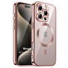 Microsonic Apple iPhone 16 Pro Kılıf Magsafe Luxury Electroplate Rose Gold