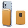 Microsonic Apple iPhone 16 Pro Max Leather Wallet Magsafe Sarı