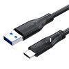 VegGieg V-U322 USB 3.0 to Type-C 60W 10 Gbps Data ve Şarj Kablosu 1 M Siyah