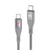 Bix Type-C to Type-C 60W Örgülü LED Işıklı Şarj ve Data Kablosu 1 Metre Gri