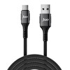 Juo JCB661-B 66 W USB-A to Type-C Örgülü Hızlı Şarj ve Data Kablosu 1 M Siyah
