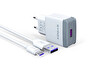 Syrox Q30 3.0A 18W 1 M USB-A - Micro USB Kablolu 1xUSB-A Port Çıkışlı Şarj Cihazı Beyaz
