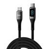 Juo JCBL101-B 100 W 5A QC4.0 Dijital Led Ekranlı E-Mark Çipli USB PD Type-C Hızlı Şarj ve Data Kablosu 2 M
