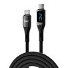 Juo JCBL241-B 240W Dijital Led Ekranlı E-Mark Çipli PD 3.1 USB Type-C to Type-C Hızlı Şarj ve Data Kablosu 1 M
