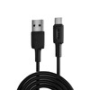 Juo JCBS122-B 12 W USB-A to Type-C Silikon Hızlı Şarj ve Data Kablosu Siyah 2 M