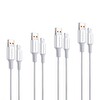 NPO UTL12 60W TPE USB to Lightning 1.2 M Hızlı Şarj ve Data Kablosu Beyaz 4 Adet