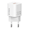 Syrox PDQ30B 30W PD QC 4.0 1xUSB-A - 1xType-C Port Çıkışlı Şarj Cihazı Beyaz