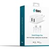 Ttec SmartCharger Duo 2.4A Çift USB Seyahat Şarj Aleti - Lightning ve Micro Kablo - Beyaz 2SCS21DB