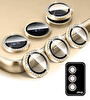 IPG Samsung Galaxy S25/S24 Plus Kamera Lens Koruyucu Alüminyum Taşlı Çerçeveli Kırılmaz Cam Altın