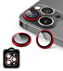 IPG iPhone 14 Pro / Pro Max için IPG ProLENS Kamera Lens Koruyucu Alüminyum CD Çerçeveli Kırılmaz Cam Kırmızı