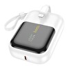 Hoco Q20 Fountain 10000 mAh 22.5W - PD20W Dijital Göstergeli Kablolu Powerbank Beyaz