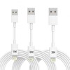 ScHitec 3 Paket 3A 60W UsbA to Lightning Hızlı Data ve Şarj Kablosu 1 Metre - 2 Metre - 3 Metre Beyaz